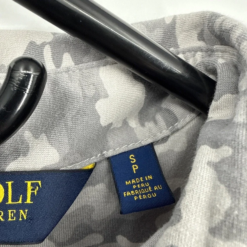 Polo Golf Ralph Lauren Camo Shirt Gray Military AOP Lightweight Rugby Small